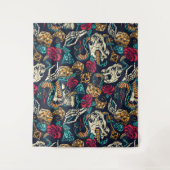 Retro Tattoo Themed Wandteppich (Vorderseite)