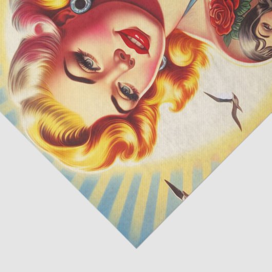 Retro Tattooed Bikini Button-up Seidenpapier (Ausschnitt)