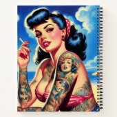 Retro Tattooed Bikini Summer Button up Notizblock (Rückseite)