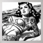Retro Tattooed Button-up Poster (Vorne)