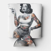 Retro Tattooed Girl Dosenkühler (Vorderseite)