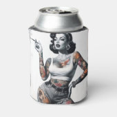 Retro Tattooed Girl Dosenkühler (Kanne Rückseite)
