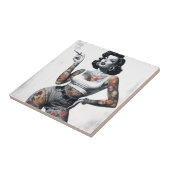 Retro Tattooed Girl Fliese (Seite)
