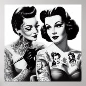 Retro Tattooed Girls Poster (Vorne)