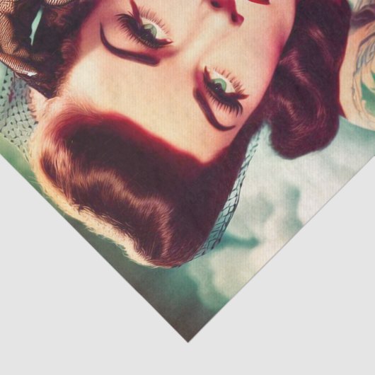 Retro Tattooed Pin-up Seidenpapier (Ausschnitt)