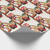 Retro Tattooed Swimsuit Button-up Geschenkpapier (Ecke)