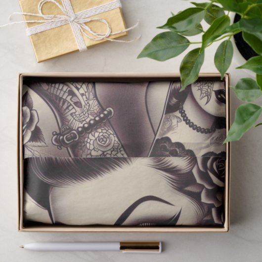 Retro Tattooot Button hoch Seidenpapier (Geschenk)