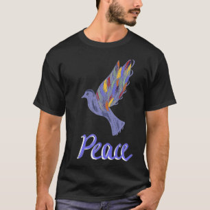 Retro-Taube Frieden Liebe Und Kunst T-Shirt