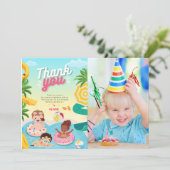 Retro tauchen in 5. Geburtstag Dankeskarte (Stehend Vorderseite)