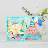 Retro tauchen in 5. Geburtstag Einladung (Stehend Vorderseite)