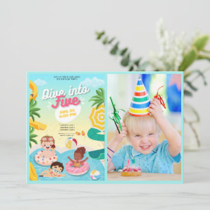 Retro tauchen in 5. Geburtstag Einladung