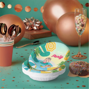 Retro tauchen in 5. Geburtstag Pappteller