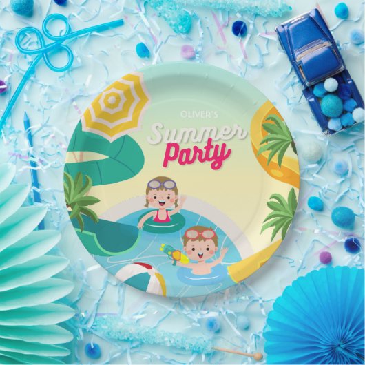 Retro tauchen in 5. Geburtstag Pappteller (Party)