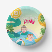 Retro-Tauchgang in den 5. Geburtstag Pappteller (Vorderseite)