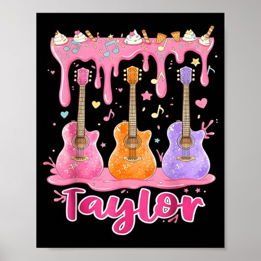 Retro Taylor Ice Cream Dripng Groovy 80's Women Me Poster (Vorne)