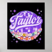 Retro Taylor Vorname Personalisiert Friendship Br Poster (Vorne)