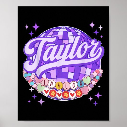 Retro Taylor Vorname Personalisiert Friendship Br Poster (Vorne)