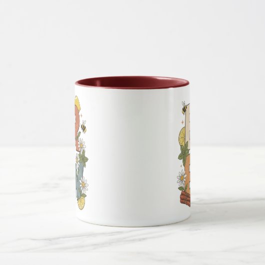 Retro Tea Brew Herb Design Tasse (Zentrum)