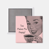 Retro Tea Magnet (Vorderseite/Rückseite)