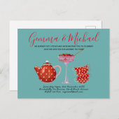 Retro Tea Party Einladung Rockabilly 1950er Postkarte (Vorne/Hinten)