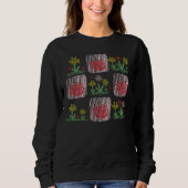 Retro Teacher Chalkboard Grid Apple und Blume Sweatshirt (Vorderseite)