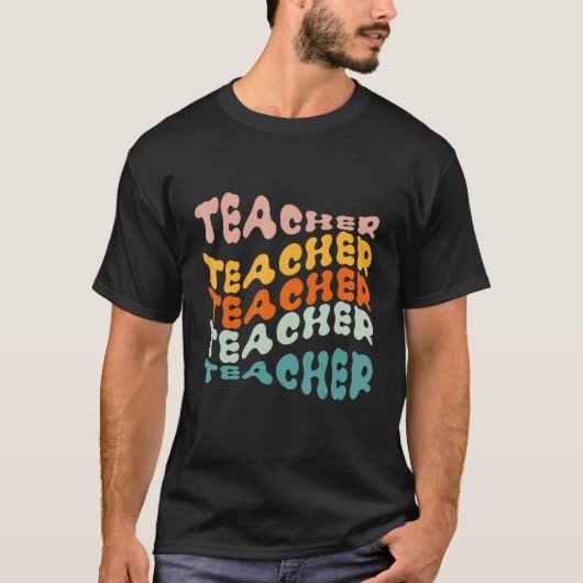 Retro Teacher Colorful Elementary School Teacher T-Shirt (Vorderseite)