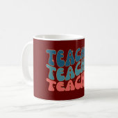 Retro Teacher Colorful School Lehrer Kaffeetasse (Vorderseite Links)