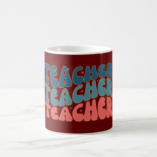 Retro Teacher Colorful School Lehrer Kaffeetasse (Mittel)