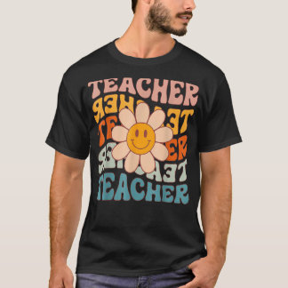 Retro Teacher Daisy farbige Lehrer Schüler zurück T-Shirt