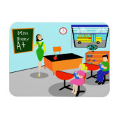 Retro Teacher Flexible Magnet (Horizontal)