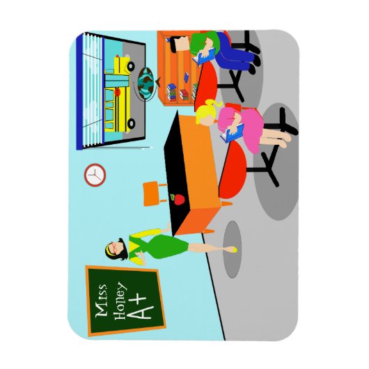 Retro Teacher Flexible Magnet (Vertikal)