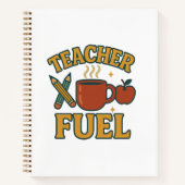 Retro Teacher Fuel Notebook - Funny Teacher Gift J Notizblock (Vorderseite)