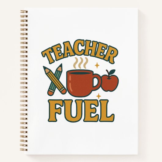 Retro Teacher Fuel Notebook - Funny Teacher Gift J Notizblock (Vorderseite)