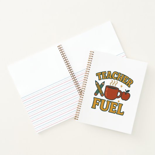 Retro Teacher Fuel Notebook - Funny Teacher Gift J Notizblock (Innenseite)