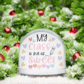 Retro Teacher in Heart Cute Quote Appreciation Schneekugeln (Weihnachten)