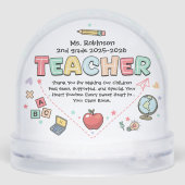 Retro Teacher in Heart Cute Quote Appreciation  Schneekugeln (Rückseite)