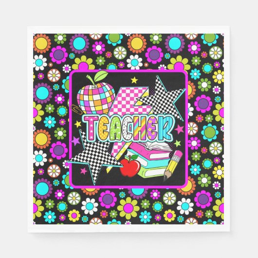 Retro Teacher Paper Dinner Napkins Serviette (Vorderseite)
