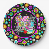 Retro Teacher  Paper Plate Pappteller (Vorderseite)