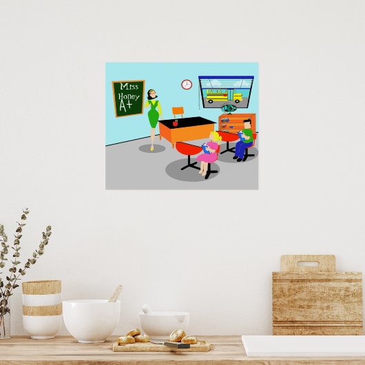Retro Teacher Poster (Küche)