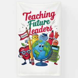 Retro Teacher School Banner