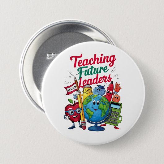 Retro Teacher School Button (Vorne & Hinten)