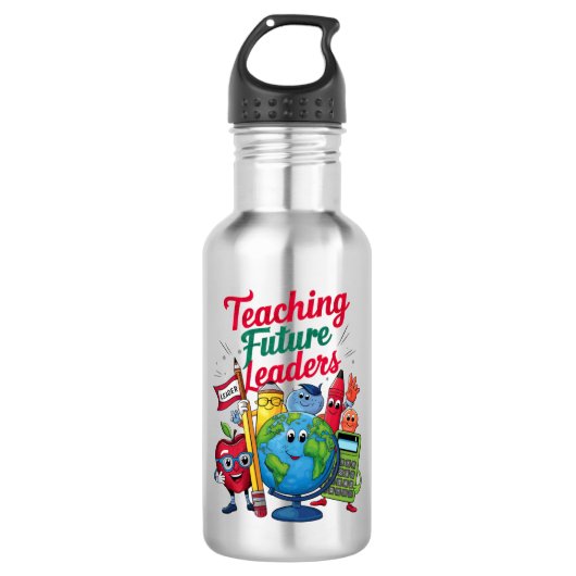 Retro Teacher School Edelstahlflasche (Vorderseite)