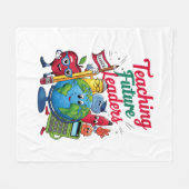 Retro Teacher School Fleecedecke (Vorderseite (Horizontal))