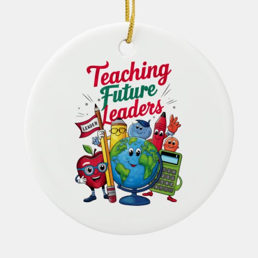 Retro Teacher School Keramik Ornament (Vorne)