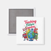 Retro Teacher School Magnet (Vorderseite/Rückseite)