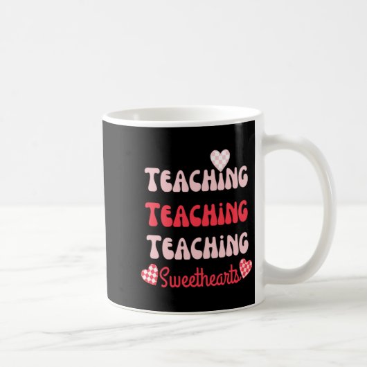 Retro Teacher Valentines Day 2023 Teaching Sweethe Kaffeetasse (Rechts)