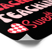 Retro Teacher Valentines Day 2023 Teaching Sweethe Poster (Ecke)