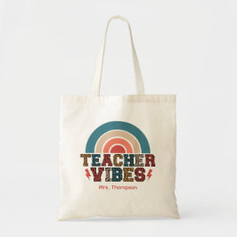 Retro Teacher Vibes Lehrer Wertungswoche Geschenk Tragetasche