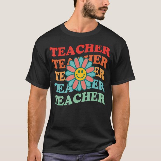 Retro Teachers Inspirational Colorful Elementary S T-Shirt (Vorderseite)