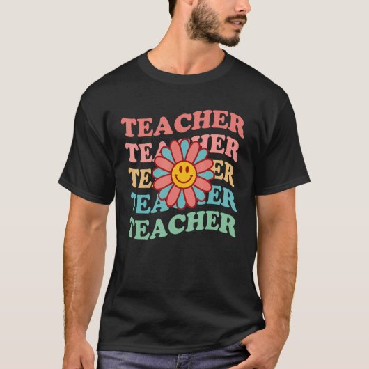 Retro Teachers Inspirational Floral Elementary Sch T-Shirt (Vorderseite)